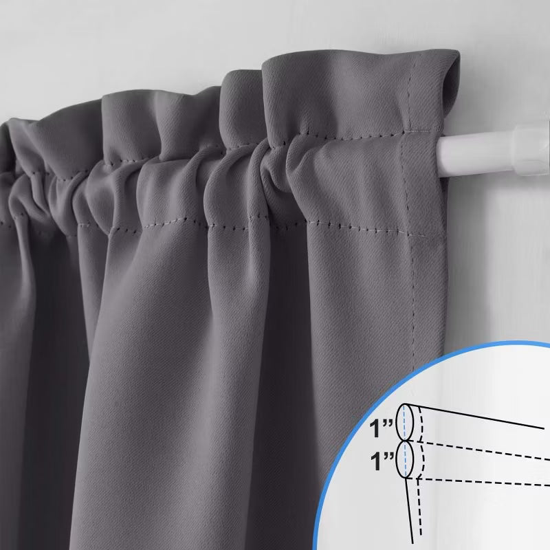 NICETOWN Door Curtain Thermal Insulated French Sliding Glass Door Curtain for Bedroom Kitchen Living Room, 25W x 72L, Gray