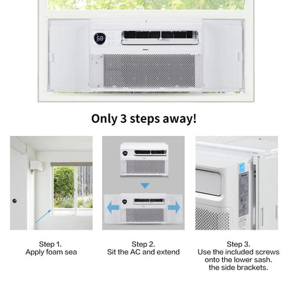 Ktaxon Energy Star 12000 BTU Inverter Window Air Conditioner, Energy-Saving Window AC Unit with APP & Voice Control, Ultra Quiet & Easy Installtion Design, Work with Alexa/Google Assistant