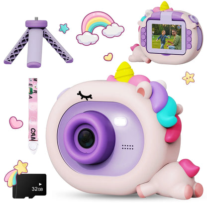 JoyStone Kids Camera for Kids, Toddler Camera Christmas Birthday Toys Gifts, Children's Camera with Flip-up Lens for Selfie & Video, 1080P HD Kids Selfie Digital Camera with 32G SD Card