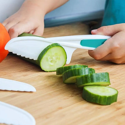 Kid Knife Set for Real Cooking, 13 Pieces Montessori Kitchen Tools, Toddler Safe Knives Set, Kids Cooking Set Real with Plastic Wooden Knives, Cutting Boards, Sandwich Cutters