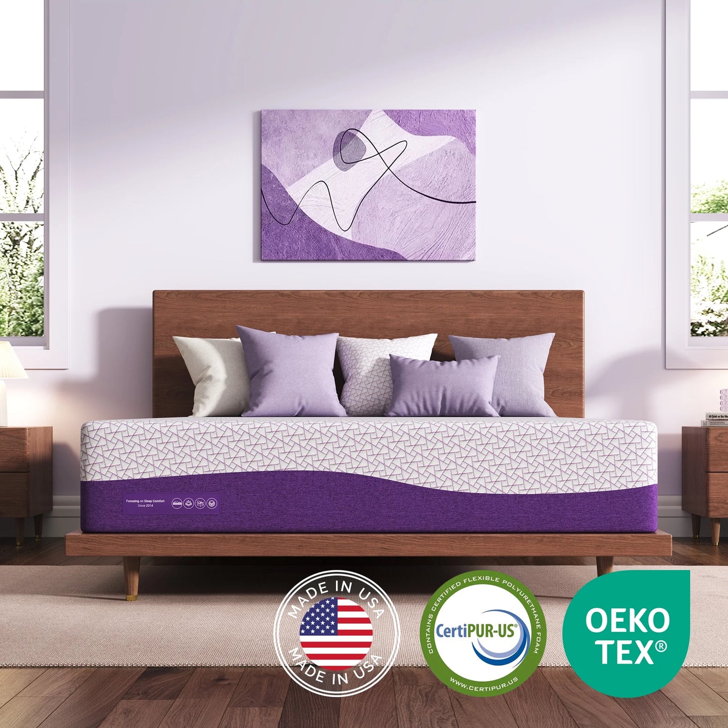 Waykar 14 inch queen mattress, Copper Gel Memory Foam Infused, Mattress in a Box, Fiberglass Free, Cool & Firm