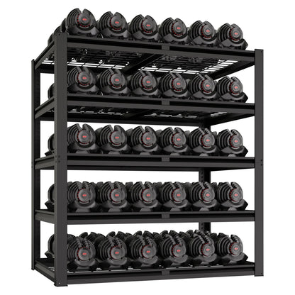 Prilinex 2500LBS Metal Storage Shelves Garage Shelving Unit 5 Tier Heavy Duty Storage Rack for Warehouse Pantry Closet, 48"W x 24"D x 72"H