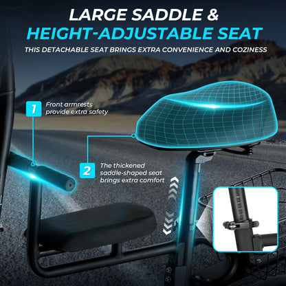 Skeri Electric Scooter with Seat for Adults, Foldable Electric Bike with Removeable Middle Seat, 750W Motor 20MPH 25 Mile Distance