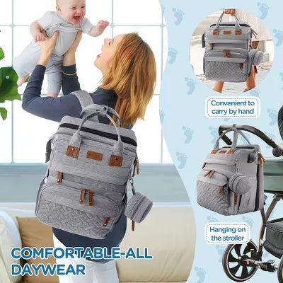BabyBond Baby Diaper Bags Backpack with Changing Station Waterproof Diaper Backpack with USB Charging Port,Large Diaper Bag for Moms Dads