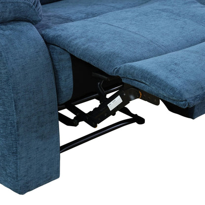 TrumanPick Manual Leather Recliner Chair,Overstuffed reclining Armchair Home Theater Sofa Recliner for Living Room,Linen Blue