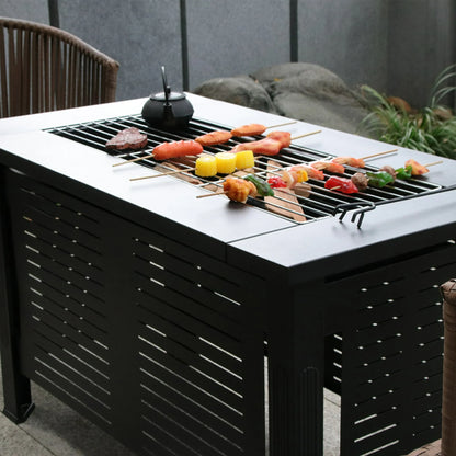 FIRE PIT MULTIFUNCTIONAL CHINESE HIBACHI COOKING TEA BBQ GRILL PATIO GRILL STOVE TABLE OUTDOOR FURNITURE HEATING PATIO