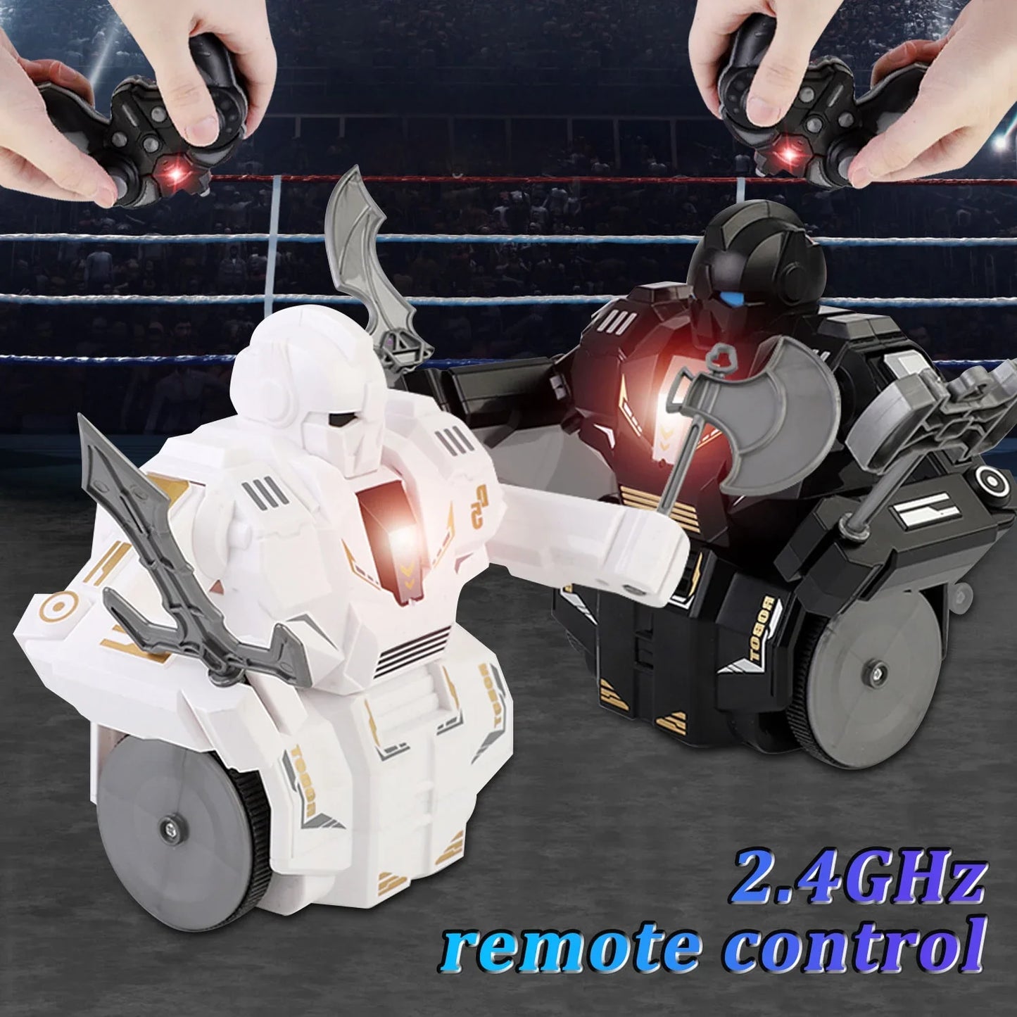 BEEPRINCESS Remote Control Robot Combat Set, 2-Player Remote Control Battle Robots Toys for Kids & Family & Parent-child, LED Lights & Sound Effects, Electronic Fighting Game with Wireless Controller