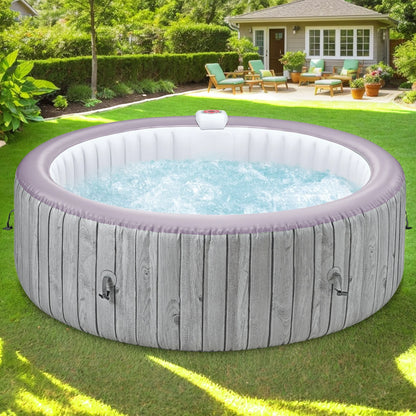 82" Inflatable Hot Tub, Segmart 5 to 7 Person Outdoor Hot Tub, Round Portable Home Spa with 130 Soothing AirJets, Lockable Cover, and Storage Bag, Built-in Heater Pump, Max. 104