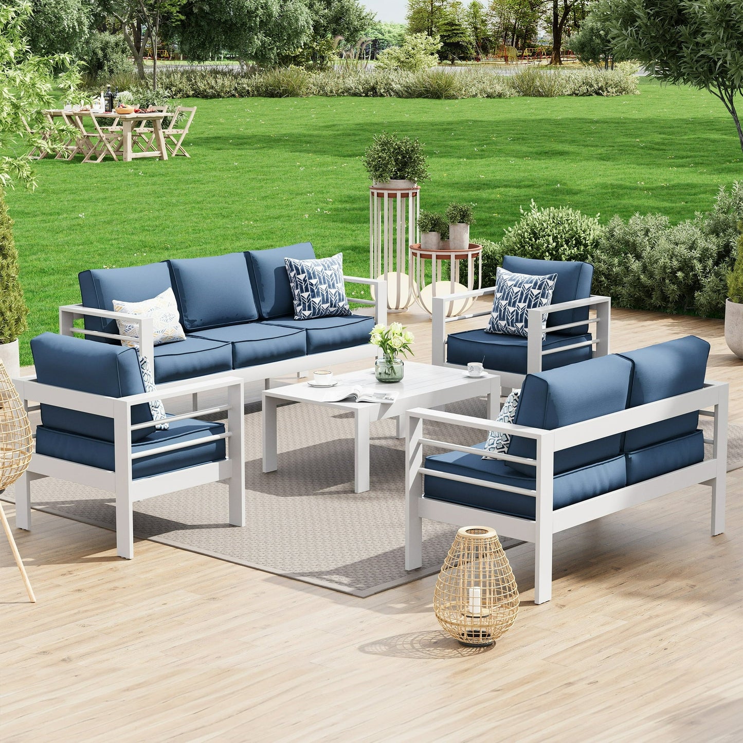 UDPATIO Aluminum Patio Furniture Set, Metal Patio Furniture Outdoor Couch, Aluminum Patio Chairs