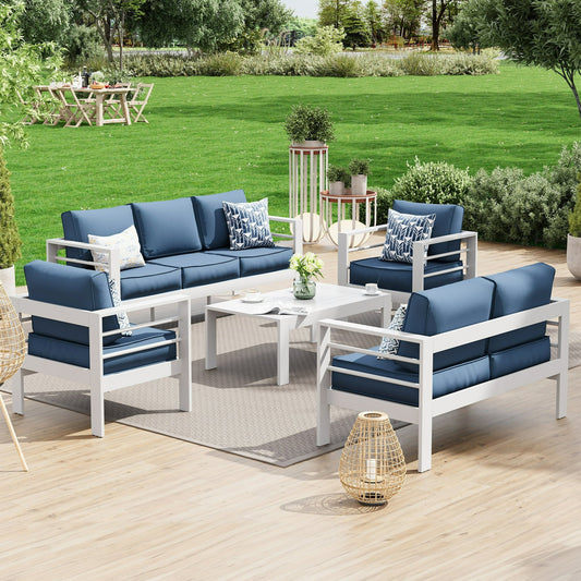 UDPATIO Aluminum Patio Furniture Set, Metal Patio Furniture Outdoor Couch, Aluminum Patio Chairs