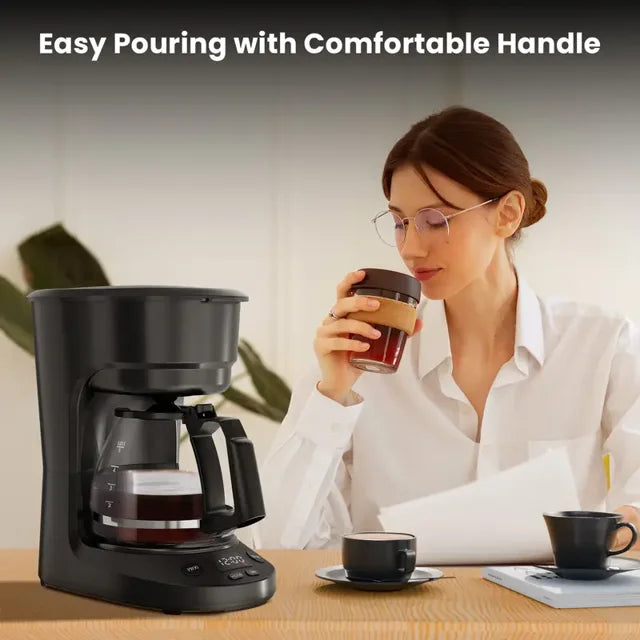Auseo Coffee Maker, Programmable, Auto-Brew Timer, Keep Warm Function, Safety Features, 5-Cup Capacity
