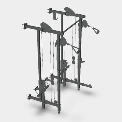 WARIOUT Wall Mounted Power Rack – Heavy Duty Foldable Squat Rack for Home Gym, 1000LB Capacity, Pull-Up Bar & J-Hooks – Space-Saving Strength Training Equipment for Home Gym