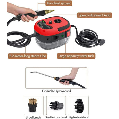 Vislone Steam Cleaner, 2500W Portable High Pressure Steam Cleaning Machine with 3 Brush Heads for Home, Kitchen, Bathroom