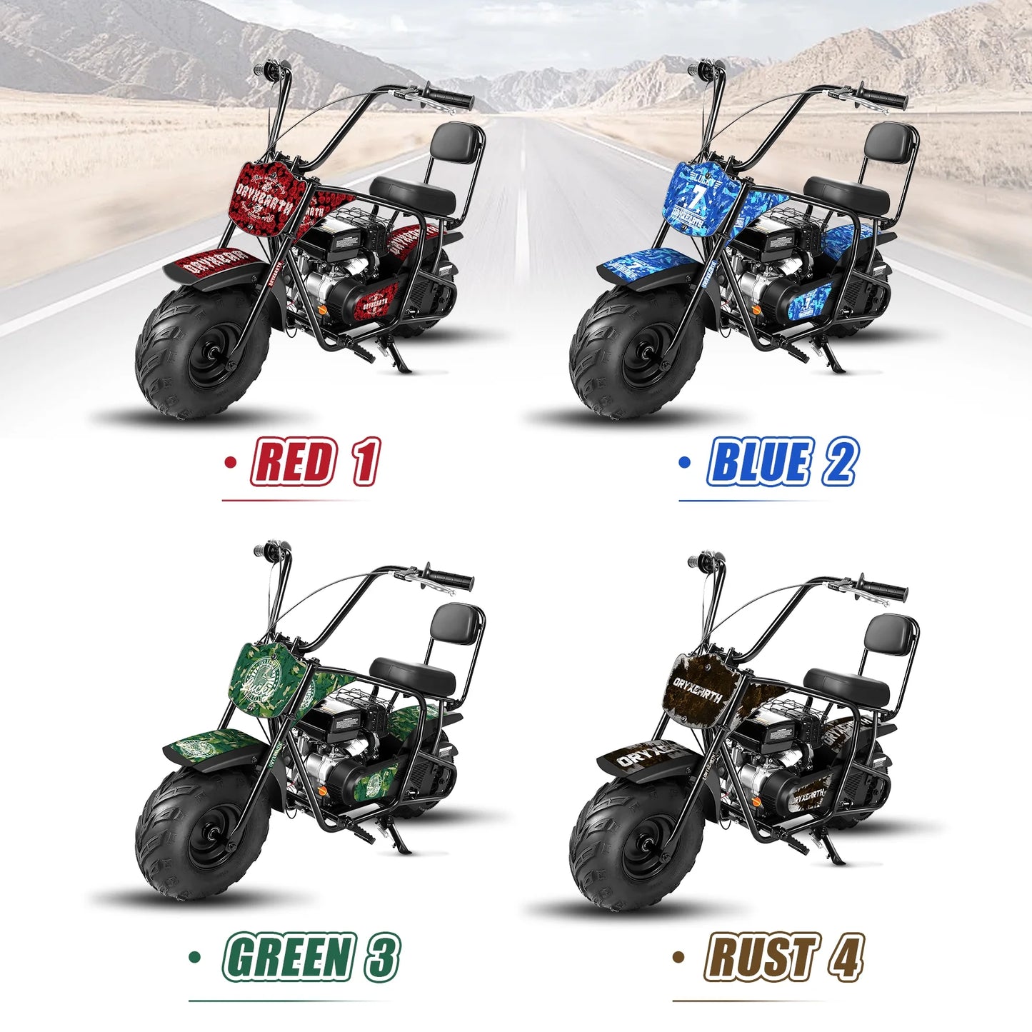 Oryxearth 99cc 4-Stroke Mini Bikes, Gas Powered Mini Dirt Bike, up to 24 mph, Green