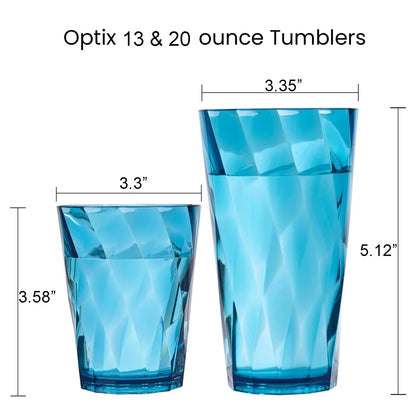 Drinking Glasses Set of 6, Acrylic Glassware for Kids, Plastic Tumblers Cups Picnic Water Glasses Unbreakable Juice Drinkware for Camping Restaurant Beach BPA Free