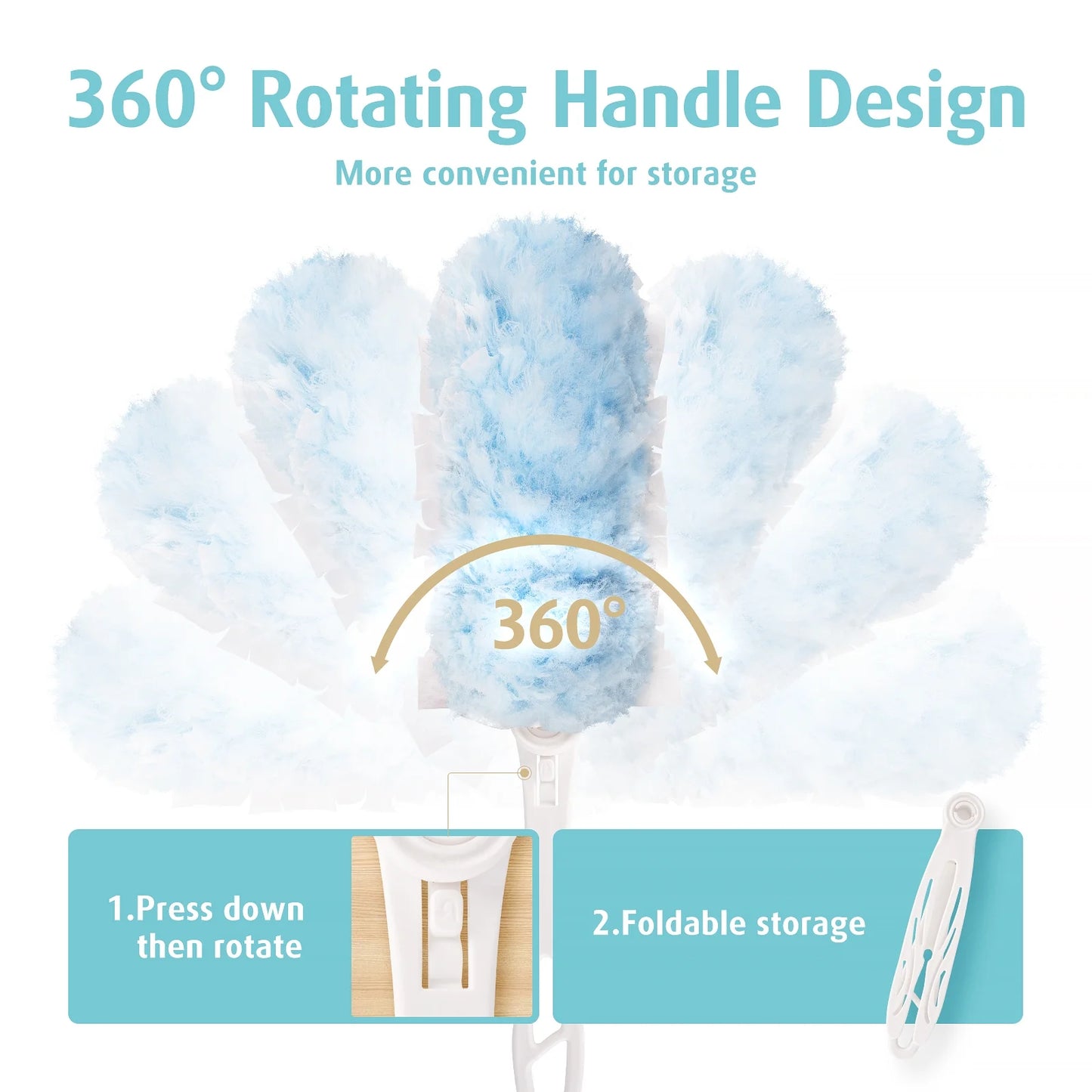 Duster Refills 360 for Swiffer 30 pcs  1 Foldable Handle Featuring 5x Powerful Dust Removal Disposable Feather Duster Multi Surface Refills Super Efficient Duster Kit Compatible with Swiffer Duster