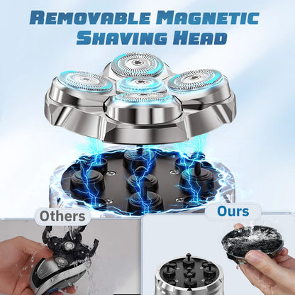 LOHEER Head Shavers for Bald Men, 5D Head Shaver, LED Display, Wet/Dry Electric Razor, Gift for Men