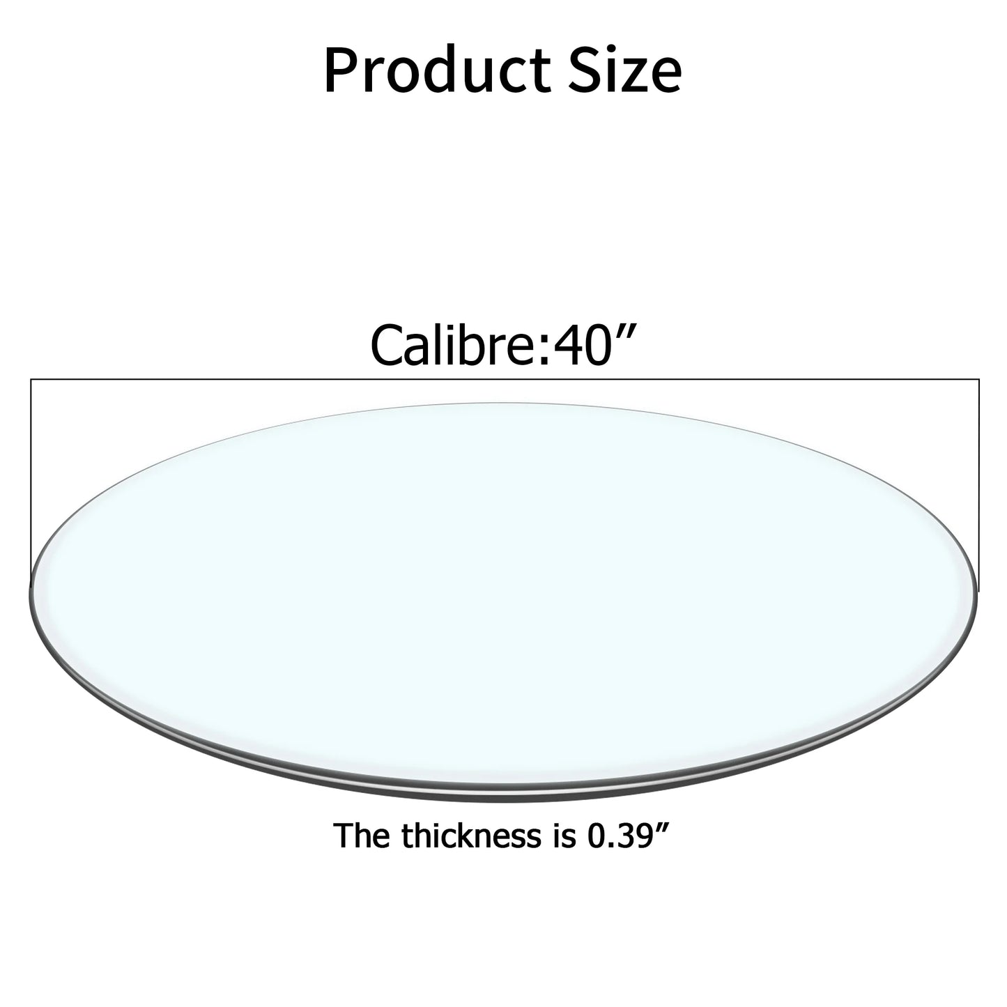 40 Inch Round Glass Dining Table Top,Circle Tempered Glass Kitchen Table Top with 4-6 Rubber Anti-Slip Ring,0.35'' Clear Circular Dining Table Top, for Dining,Restaurant Table and Lazy Susan