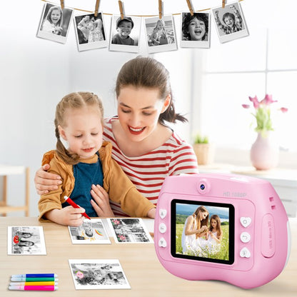 TOPVISION Kids Camera with Instant Printing, 1080P HD Digital Cameras with 32GB Storage Card  4 Paper Rolls, Gift for Boys  Girls Ages 4 12  Pink