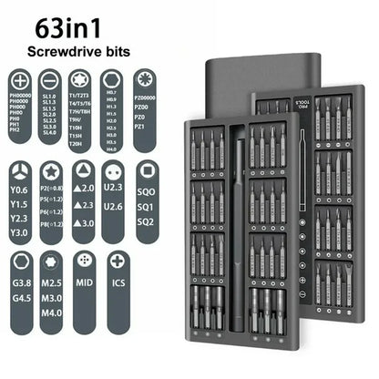 Small Screwdriver Set, 63 in 1 Precision Screwdriver Set,Eyeglasses Repair Kit,Mini Screwdrivers Set