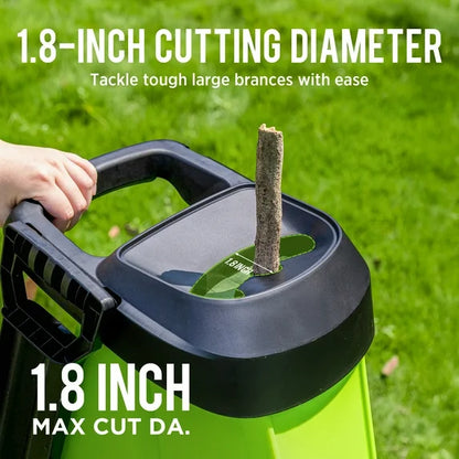 Steelite Electric Wood Chipper Shredder,15-Amp Corded Leaf Mulcher with 45L Collection Bag, 1.75 Inch Cutting Diameter,Wood Chippers, Shredders, & Mulchers