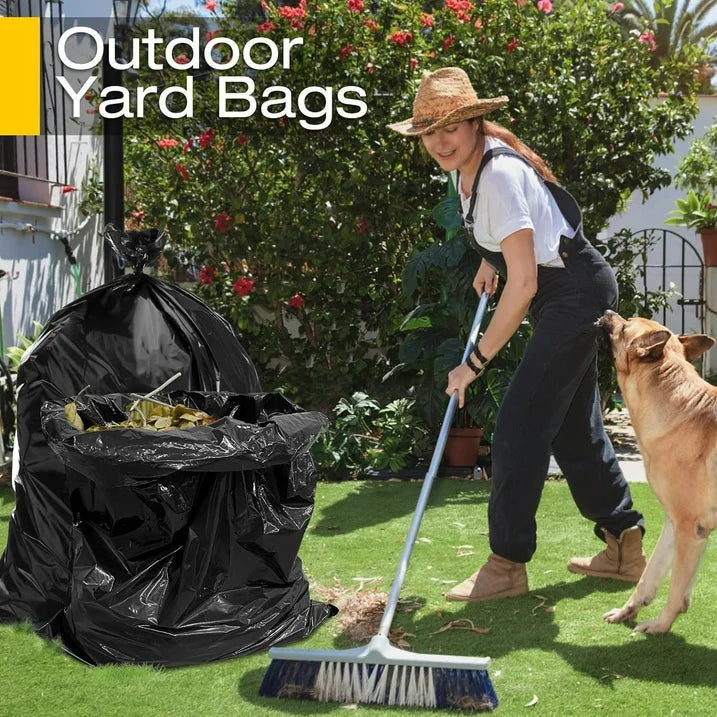 13 Gallon Trash Bags Heavy Duty - (120 Pack) - 24”x 33”- Black Garbage Can Liners for Kitchen, Lawn and Leaf, Outdoor, Storage