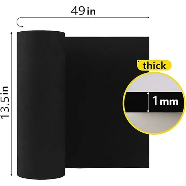 Do2ping Black EVA Foam Sheet Clearance, (1-10mm) Thick EVA Foam Cosplay, 49"x13.5" with High Density 86kg/m3 Eva Foam Roll for Art Craft Halloween Costume DIY Project (1mm Black)