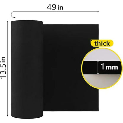 Do2ping Black EVA Foam Sheet Clearance, (1-10mm) Thick EVA Foam Cosplay, 49"x13.5" with High Density 86kg/m3 Eva Foam Roll for Art Craft Halloween Costume DIY Project (1mm Black)