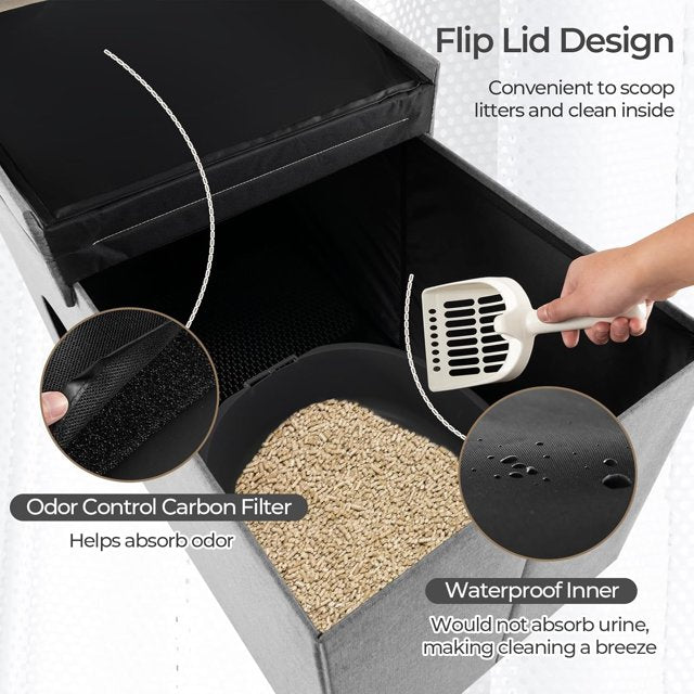 Cat Litter Box Enclosure - Hidden Cat Litter Box Furniture Ottoman