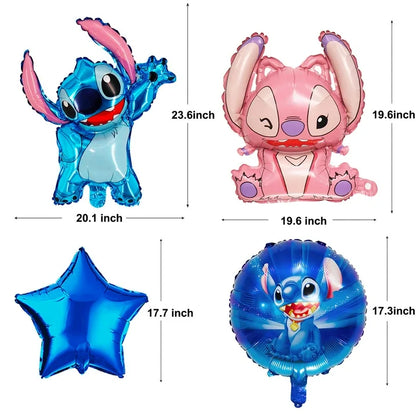 Stitch Birthday Party Supplies, 10Pcs Foil Balloons for Party Decorations