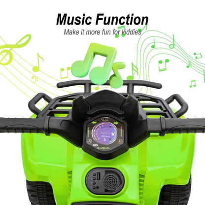 Hikiddo 6V Ride-on Toy for Toddlers, Kids ATV 4 Wheeler for 1-3 Boys & Girls with Music - Green