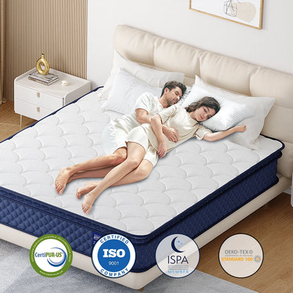 Pamag Pieeoo Gel Memory Foam 12 Inch Cooling Hybrid Mattress, Twin XL, Medium