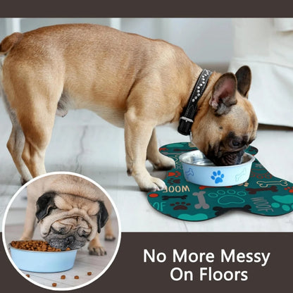 Katieovy Dog Food Mats,Waterproof Dog Mat for Food and Water Feeding,12"x19"