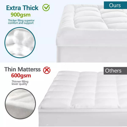 Inhand Queen Mattress Topper- Extra Thick Cooling Mattress Pad- White Mattress Protector Pillow Top with 8-21 Inch Deep Pocket Down Alternative Fill