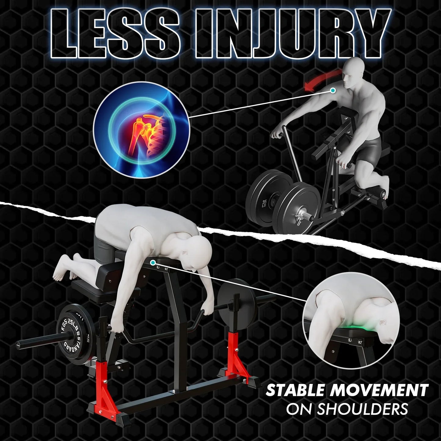 Syedee Seal Row Bench, Back Row Machine With Stationary Upright Weight Bench Combo, Back Strength Machine And Shoulder Press Bench With 1000 LBS Capacity, Back Extension Machine