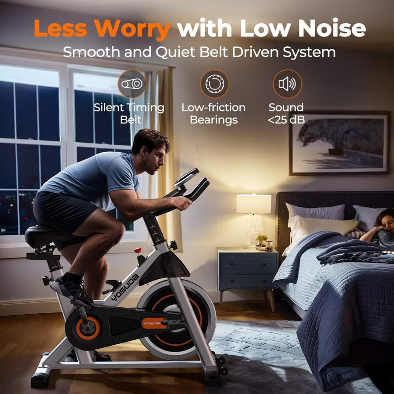 YOSUDA Magnetic Indoor Cycling Bike, 300 lb Capacity, Low Noise, Exclusive App & Fitness Courses,Tablet Holder,Home Stationary Bike for Weight Loss