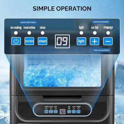 Ktaxon Stainless Steel Commercial Freestanding Ice Maker Machine, 70lbs/24h,Black