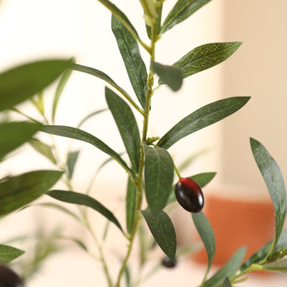 8ft Artificial Olive Tree with 18 inch White Planter, Tall Fake Olive Trees for Indoor, Faux Olive Silk Tree, Large Olive Plants for Home Decor and Housewarming Gift