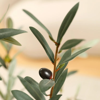 6 ft Artificial Olive Plants with Realistic Leaves and Natural Trunk, Silk Fake Potted Tree with Wood Branches and Fruits, Faux Olive Tree for Office Home Decor
