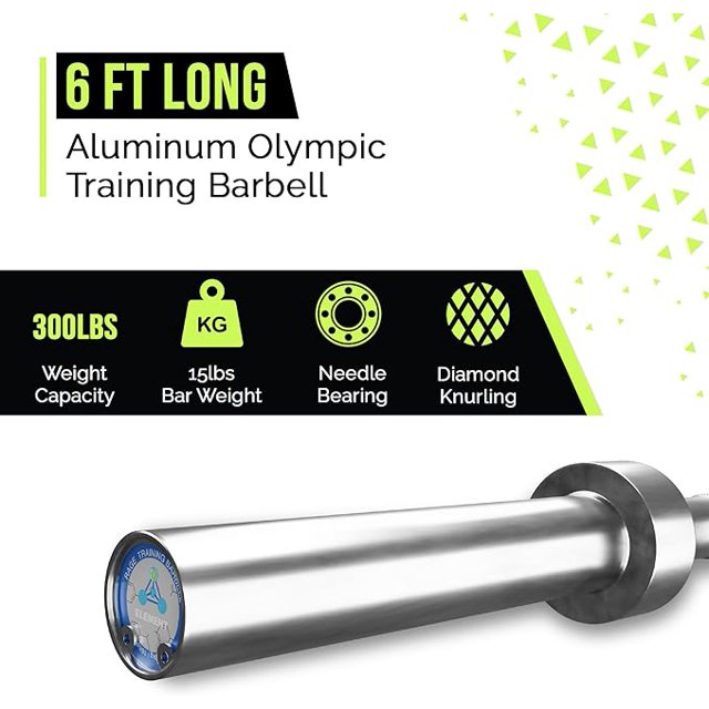 Mikolo 7ft Olympic Barbell, Barbell for Weightlifting and Powerlifting 45lb, Olympic Bar for 1500lbs Capacity, Weight Bar Fit 2” Standard Weights