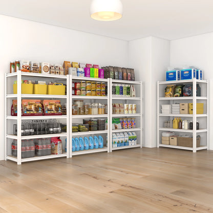 Prilinex Garage Storage Shelves 5 Tier 28"W x 12"D x 60"H Metal Adjustable Shelf Units Heavy Duty Storage Racks for Kitchen Closet, White