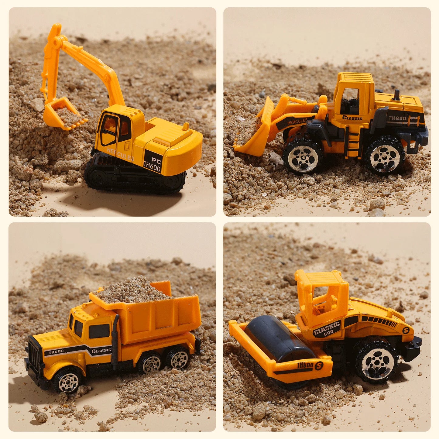 JoyStone 25 in 1 Construction Trucks Push and Go Car Carrier Truck Toy, Play Vehicles with Sounds and Lights, 12 Mini Diecast Trucks Included