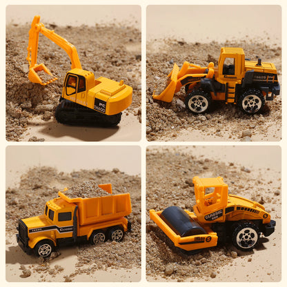JoyStone 25 in 1 Construction Trucks Push and Go Car Carrier Truck Toy, Play Vehicles with Sounds and Lights, 12 Mini Diecast Trucks Included