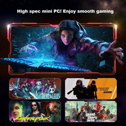 NIPOGI Mini Gaming PC AMD Ryzen 5 7430U 16GB DDR4 512GB SSD Mini Desktop Computer,Windows 11 Pro