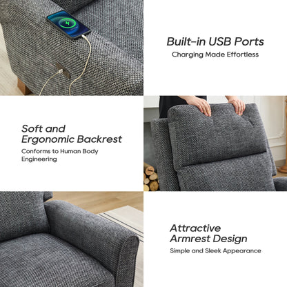 33.4 Wide Power Recliner for Living Room with USB Port