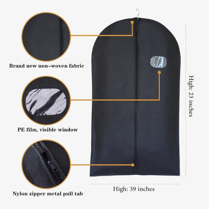 ARCTICICE 2-Pack 40" Garment Bag for Hanging Clothes Suit with Clear Window Zipper Suit Bags for Travel Bussiness Trip, Black