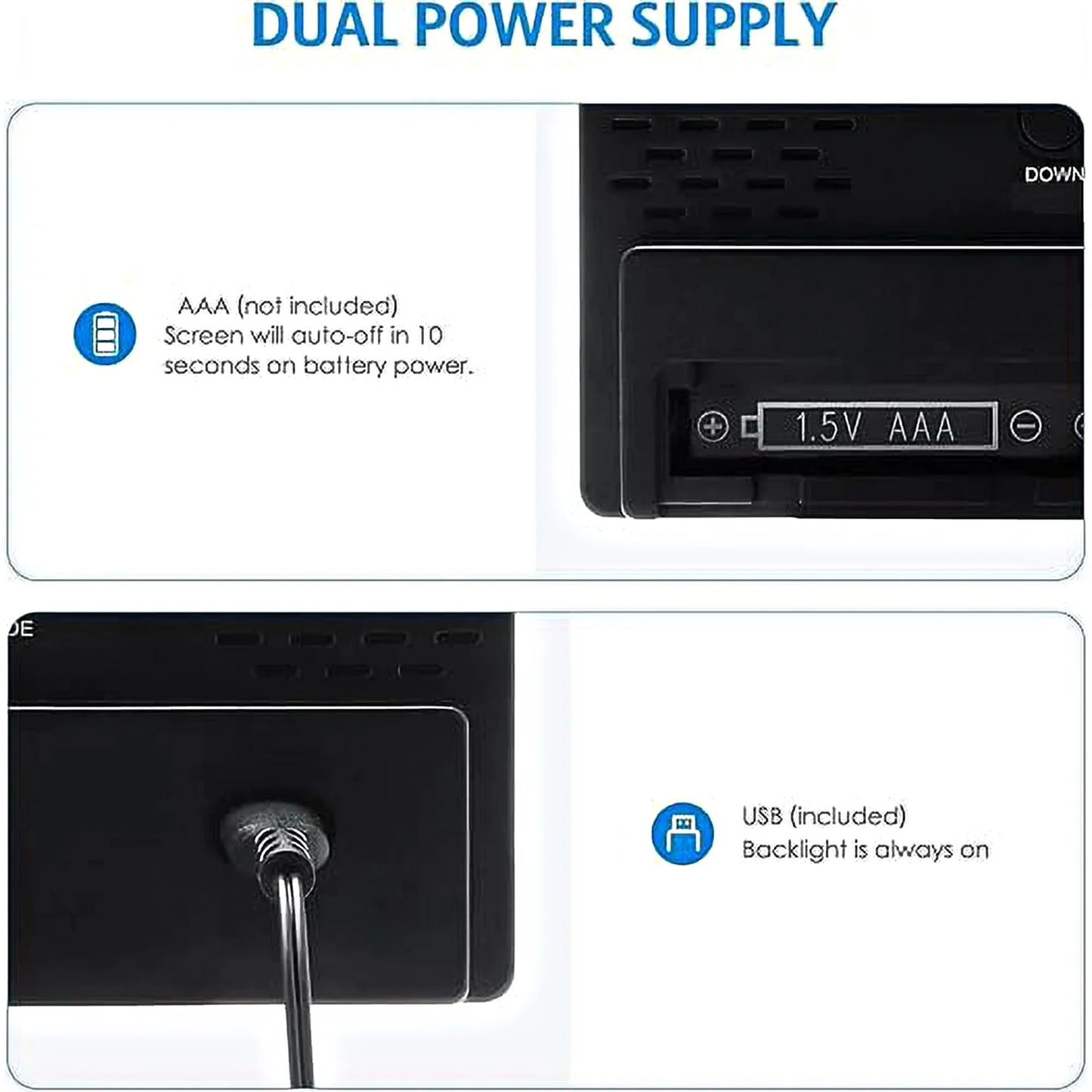 ARCTICICE LED Digital Clock with 5 Setting Modes, USB & Battery Powered Sunrise Alarm Clock for Bedroom Home Decor Teen Boy Girl Gifts, White Light