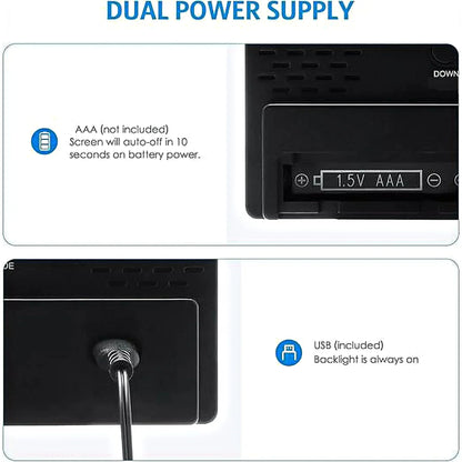 ARCTICICE LED Digital Clock with 5 Setting Modes, USB & Battery Powered Sunrise Alarm Clock for Bedroom Home Decor Teen Boy Girl Gifts, White Light