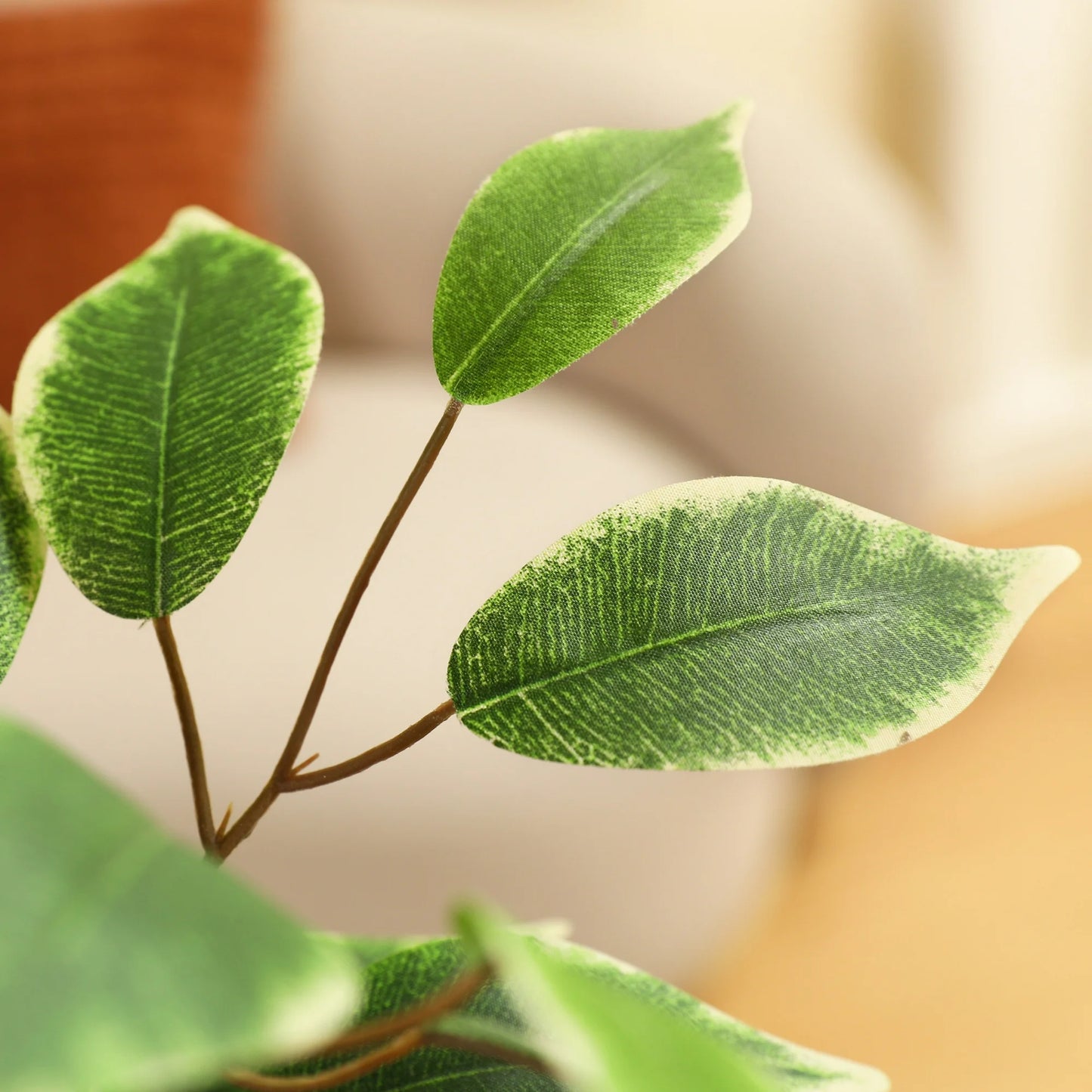 6ft Fake Ficus Tree with Oval White Planter, Pre Potted Faux Greenry Plant for Home Decor Office House Living Room Indoor Outdoor, Big Fake Plants Fake House Plants