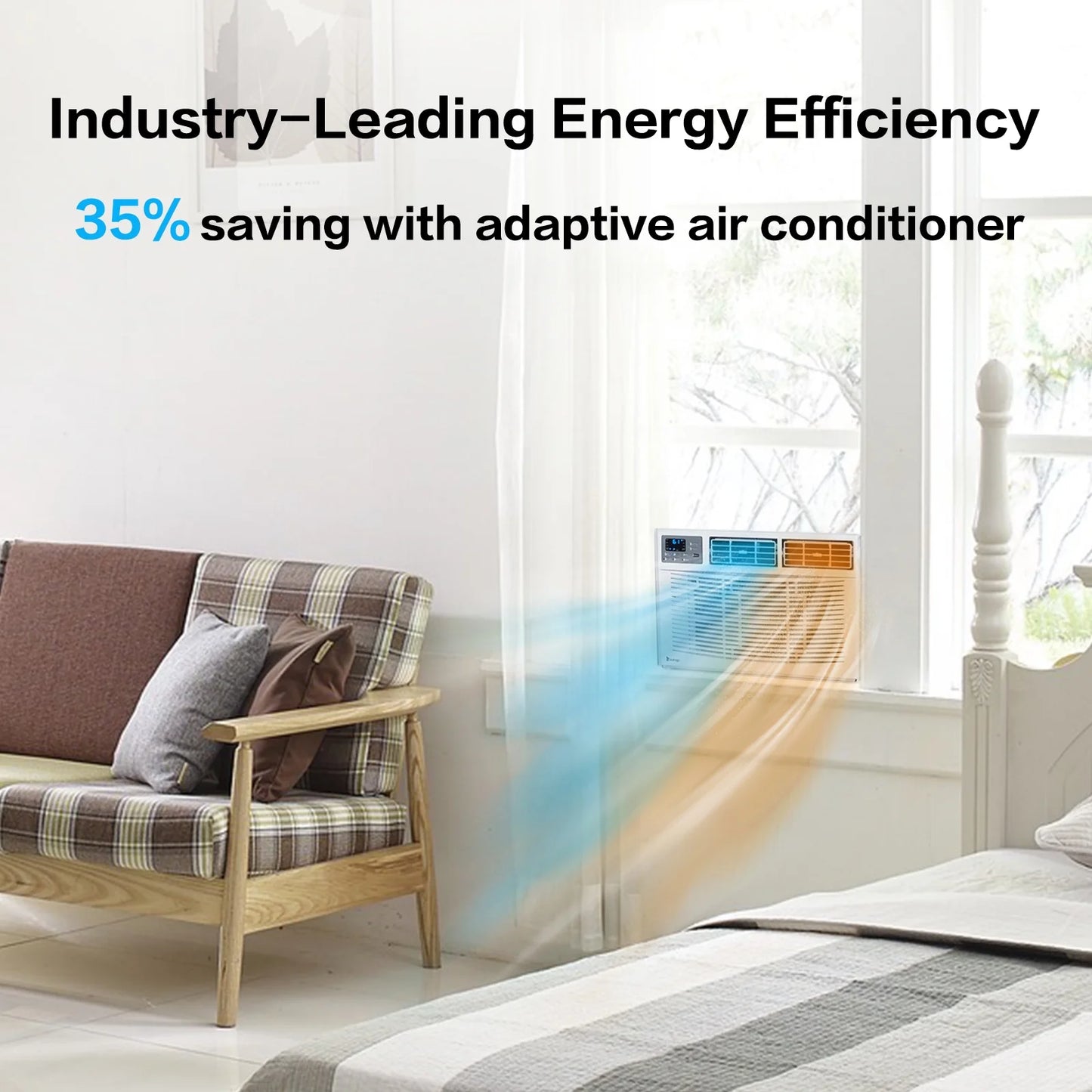 Ktaxon WiFi Enabled 12000 BTU Heat And Cool Window Air Conditioner With Wifi Controls